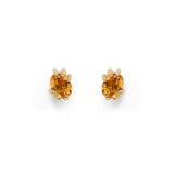 Miro Earring / Oval Orange Spessartite Garnet