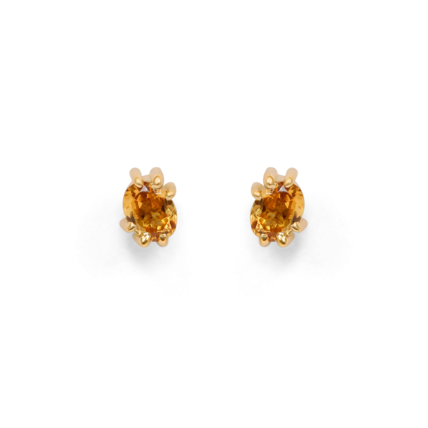 Miro Earring / Oval Orange Spessartite Garnet
