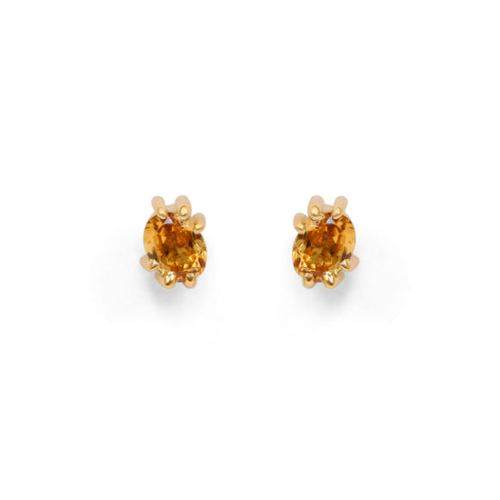 Miro Earring / Oval Orange Spessartite Garnet