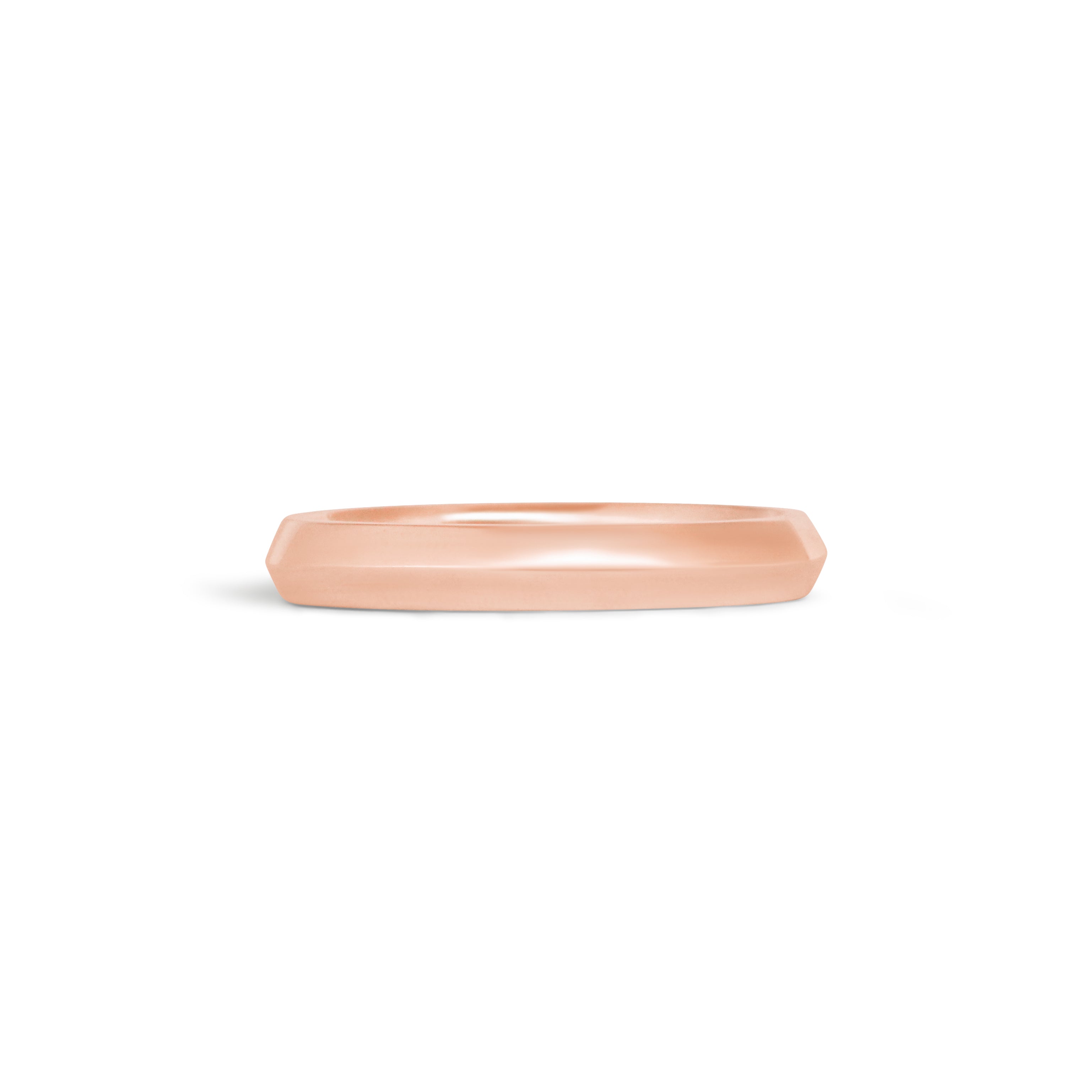 Front view of Knife Edge Band 3mm in 14k Rose Gold