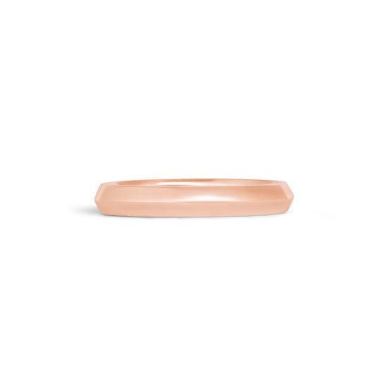 Front view of Knife Edge Band / 3mm in 14k Rose Gold