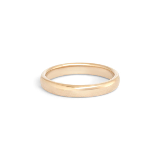 Side view of Dome Band 3mm in 14k Yellow Gold