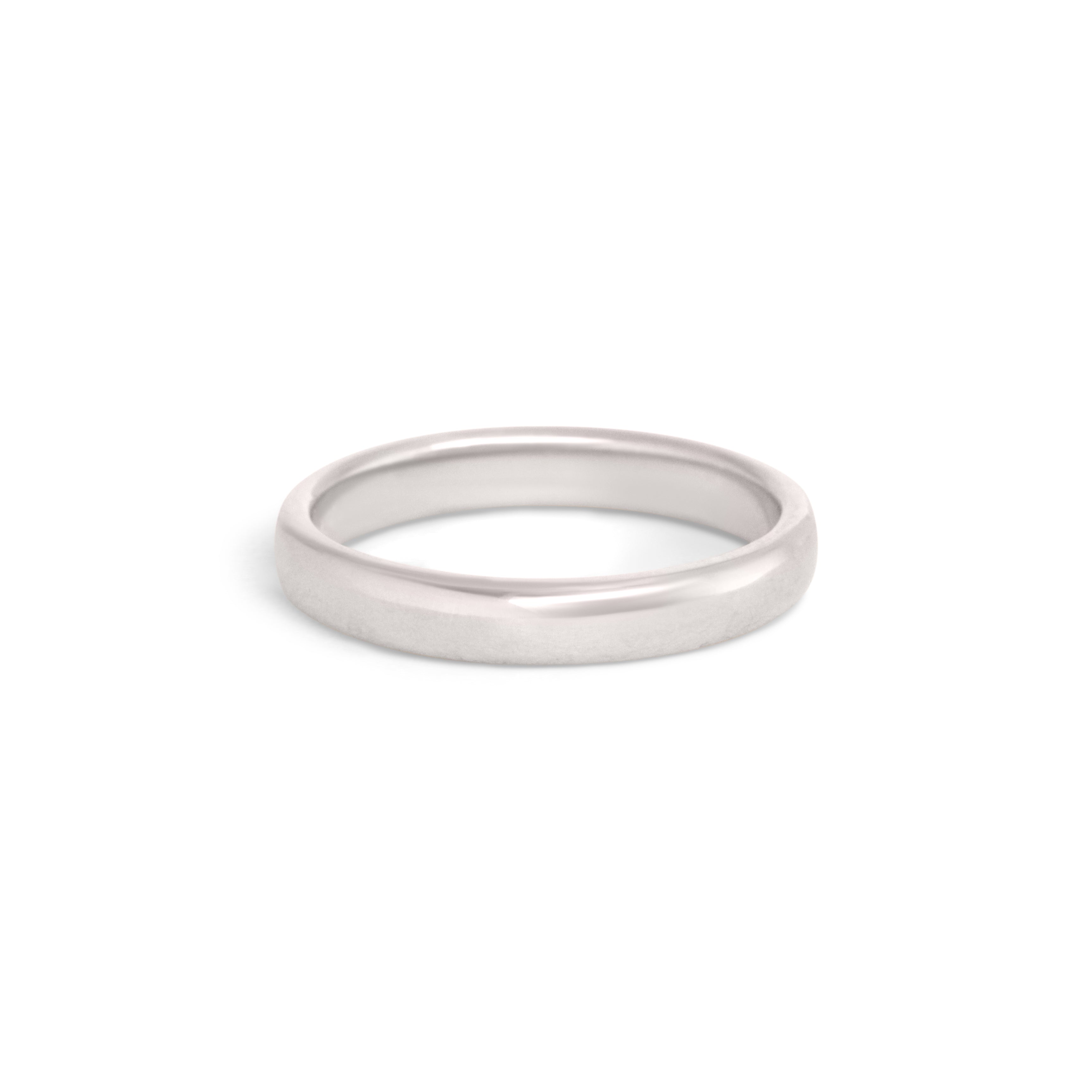 Side view of Dome Band 3mm in Platinum by Goldpoint