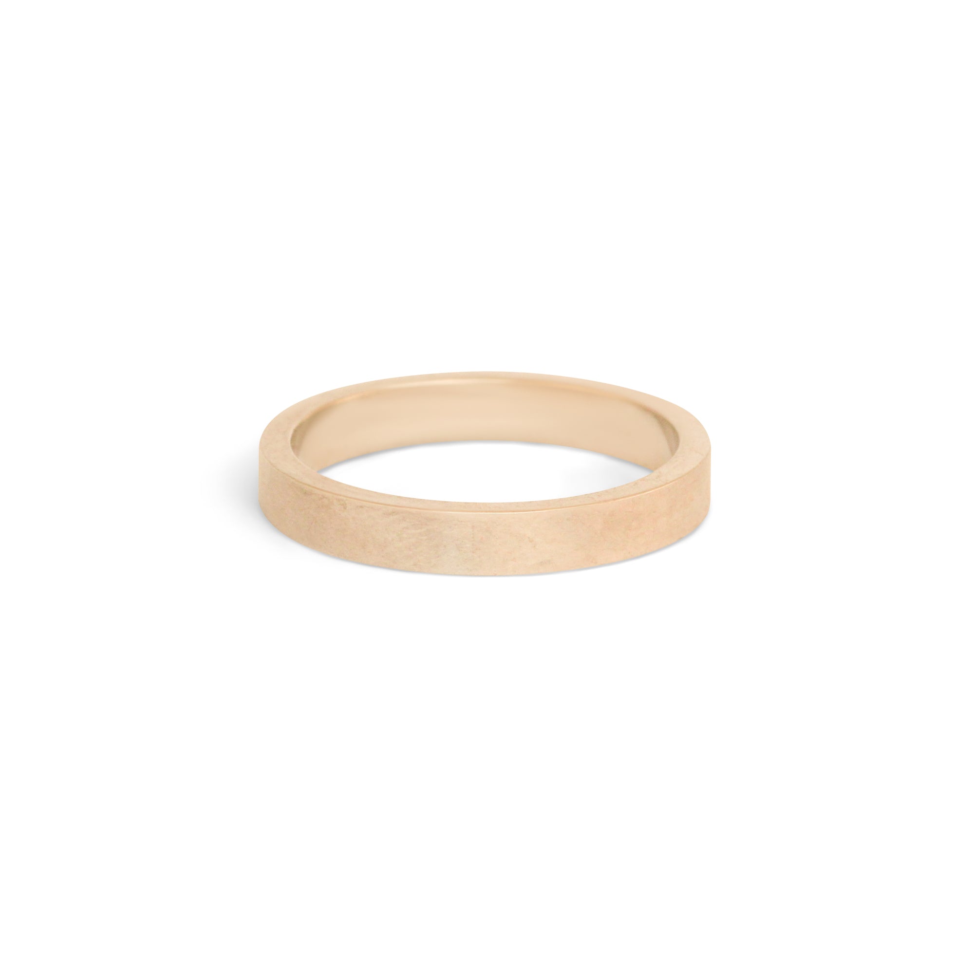 Side view of Flat Band 3mm in 14k Yellow Gold