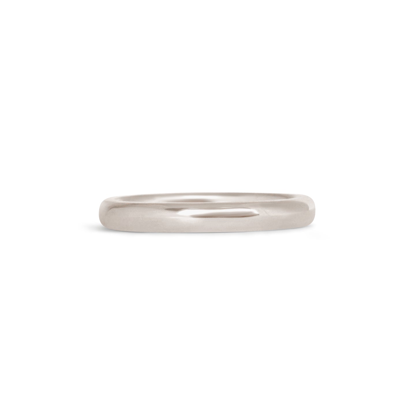 Front view of Thick Dome Band 3mm in Platinum