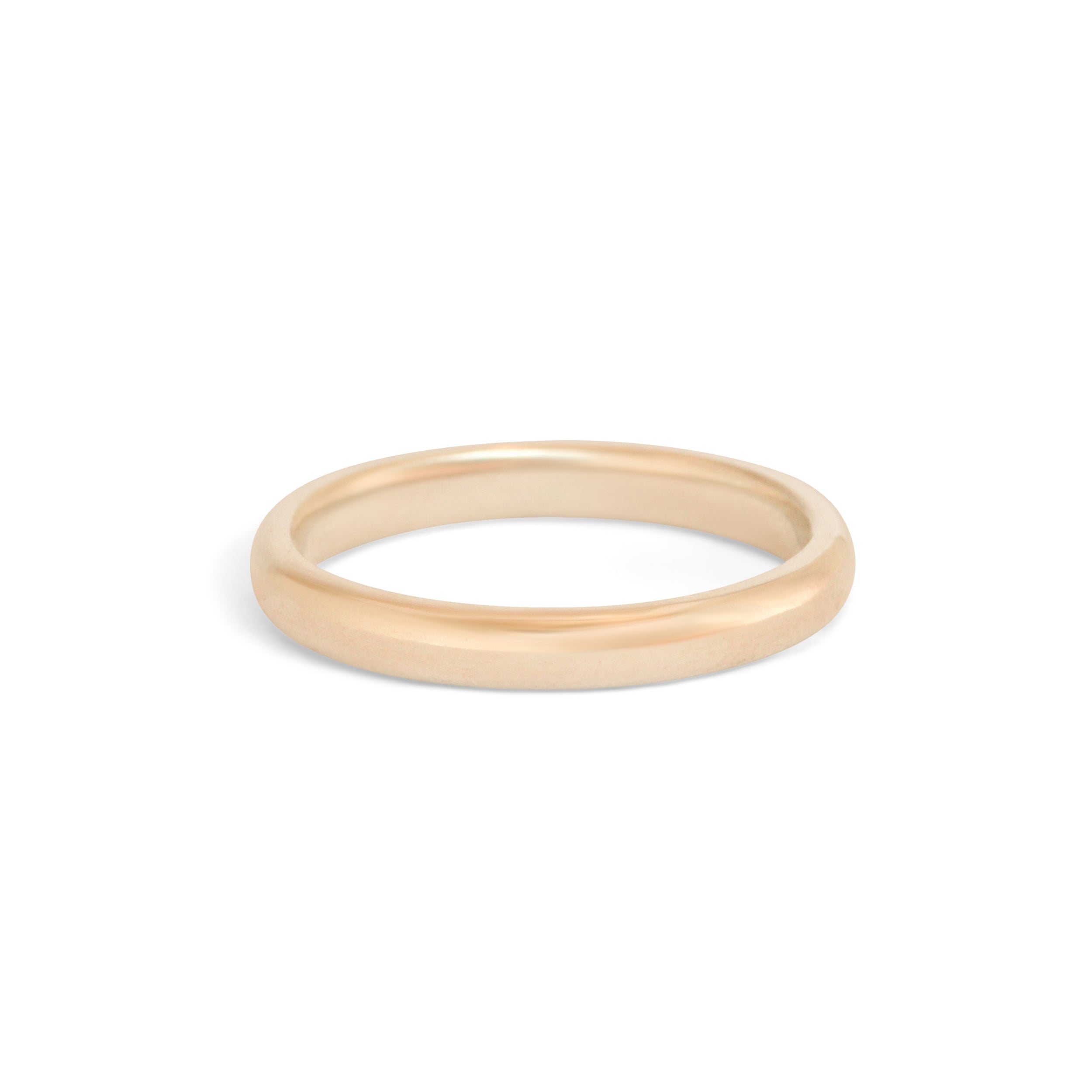 Side view of Thick Dome Band 3mm in 14k Yellow Gold