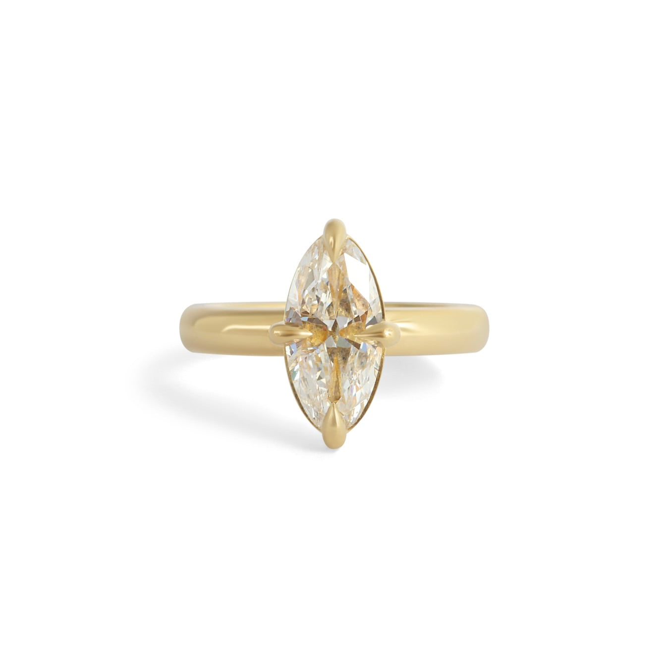 Front view of Noble Ring Moval Natural Diamond 1.74ct by Goldpoint