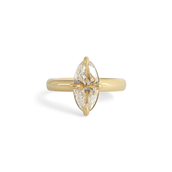 Front view of Noble Ring Moval Natural Diamond 1.74ct by Goldpoint