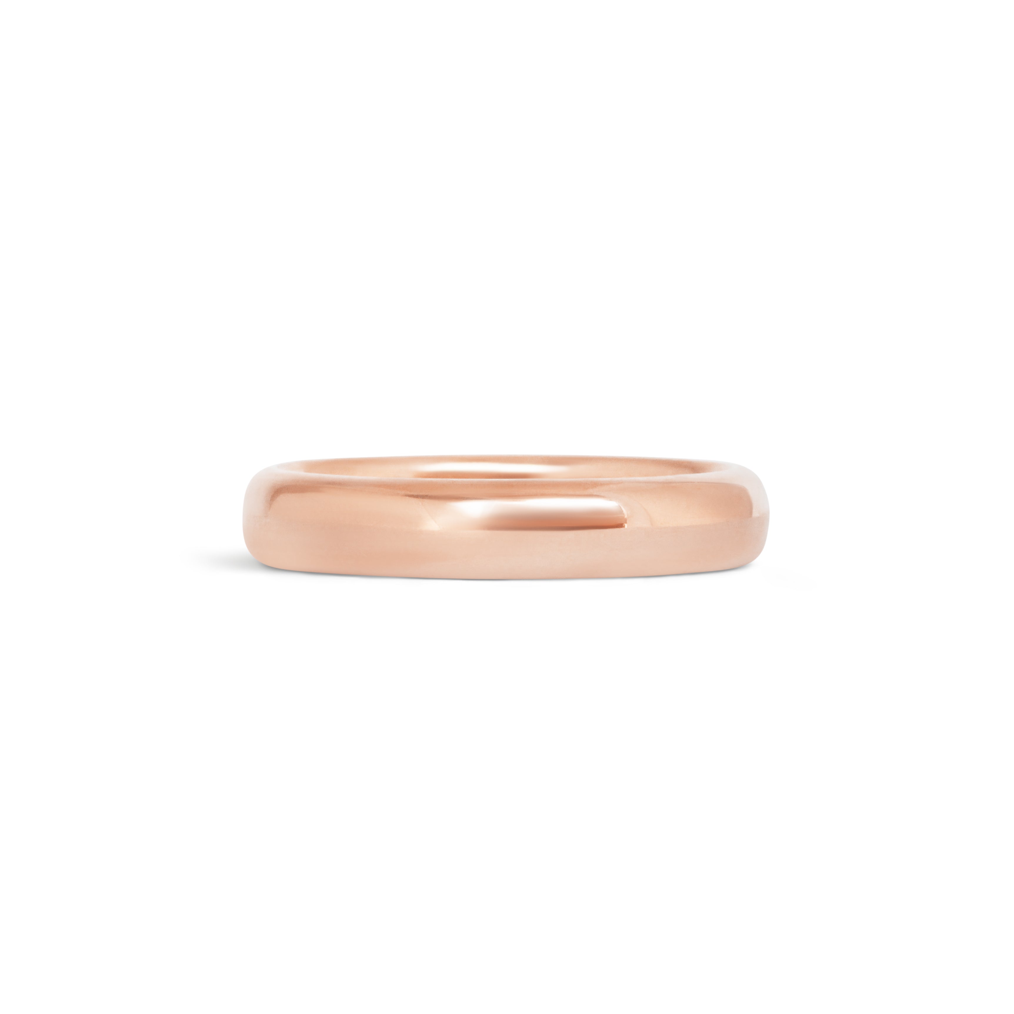 Front view of Thick Dome Band 4mm in 14k Rose Gold