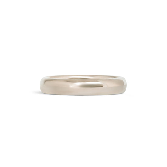 Front view of Thick Dome Band 4mm in 14k White Gold