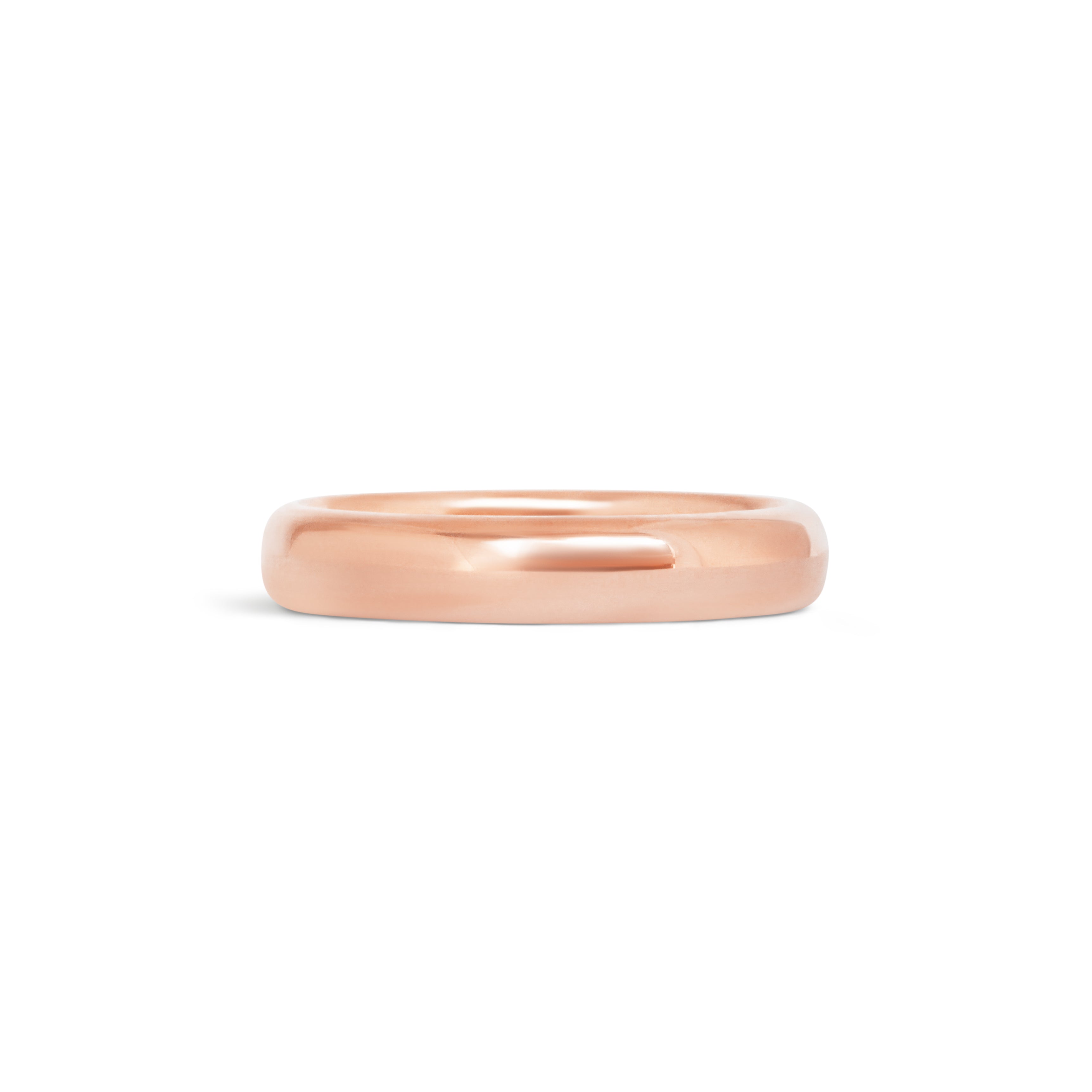 Front view of Thick Dome Band 4mm in 18k Rose Gold