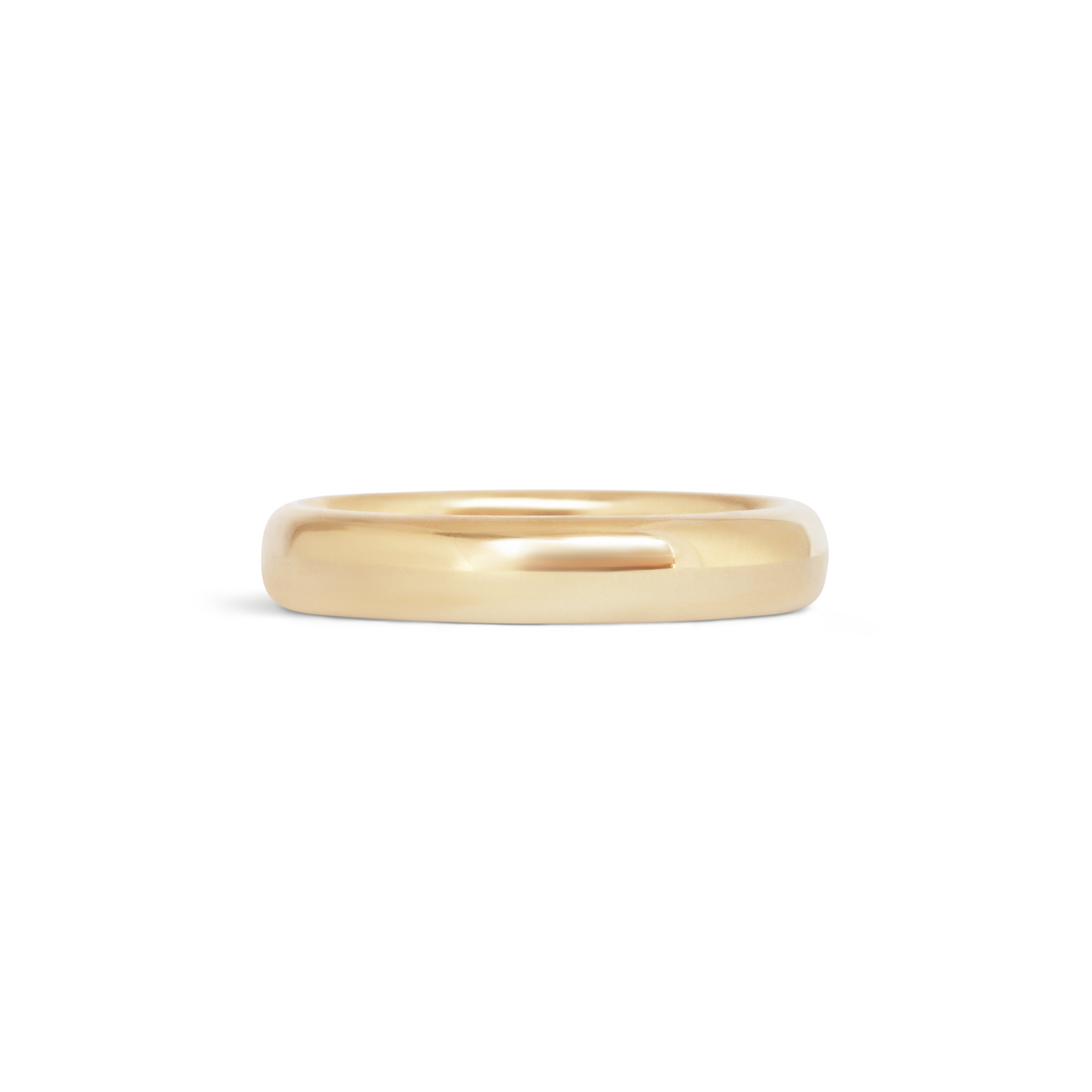 Front view of Thick Dome Band 4mm in 18k Yellow Gold by Goldpoint Jewelry