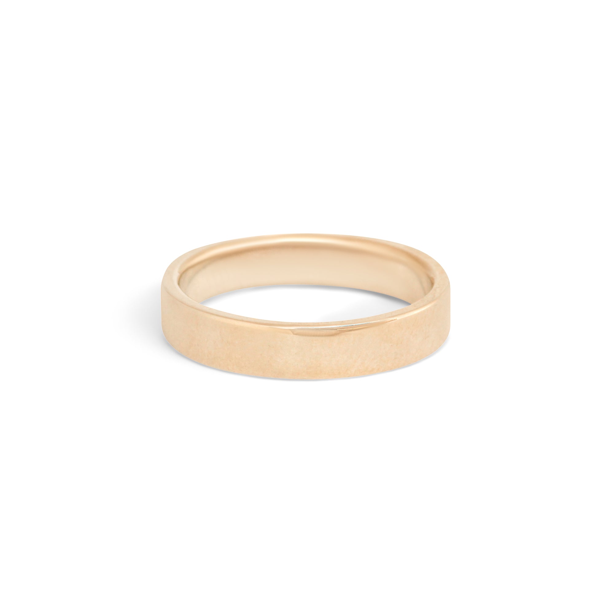 Side view of Flat Band 4mm in 14k Yellow Gold