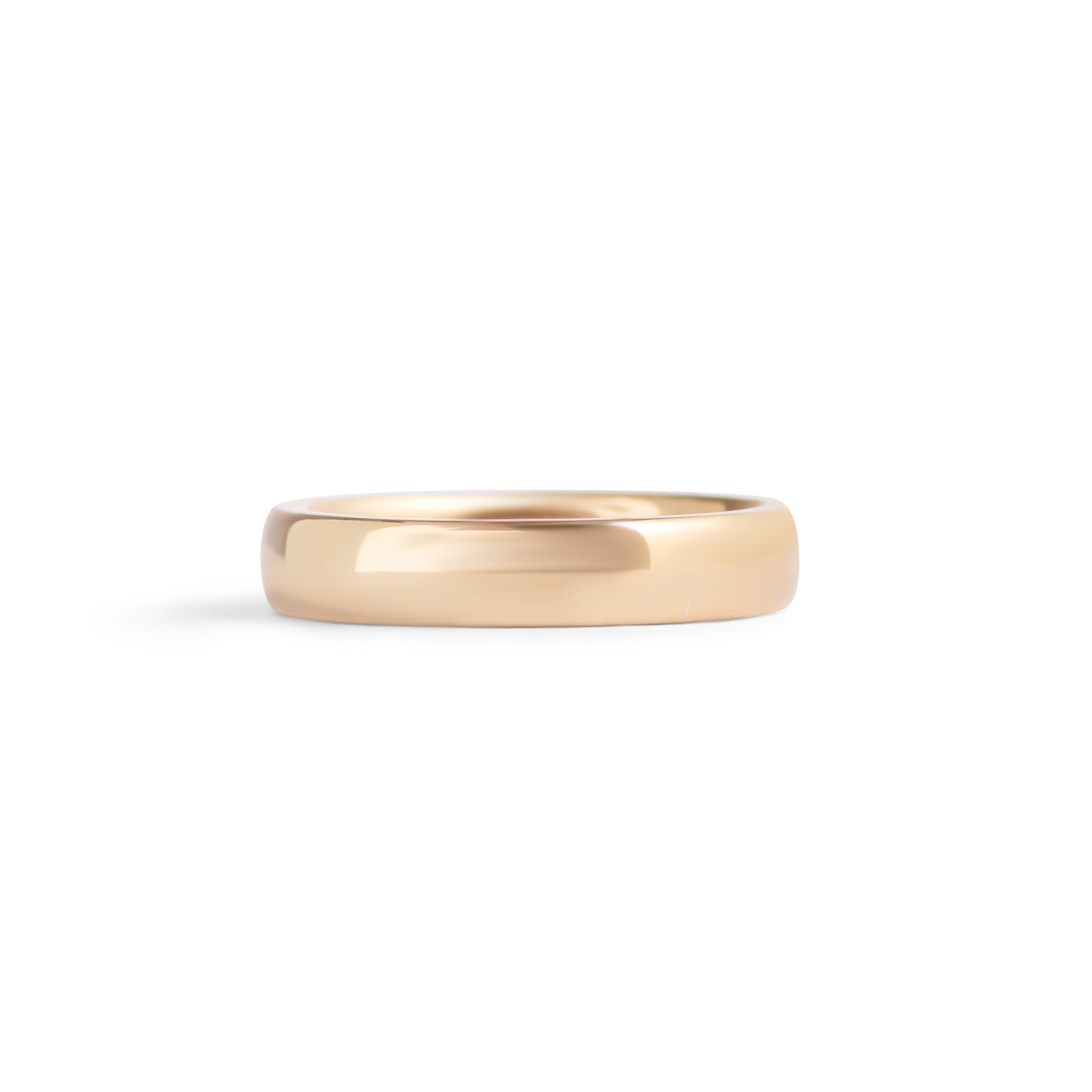 Front view of Dome Band 4mm in 14k Yellow Gold