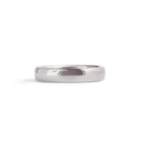 Front view of Dome Band 4mm in 14k White Gold