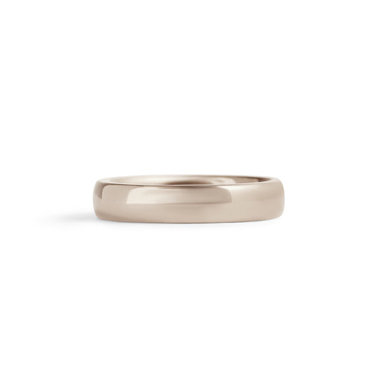 Dome Band / 4mm in White Gold