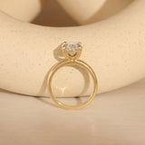 Lifestyle side profile view of Noble Ring Oval Lab Diamond 3.01ct by Goldpoint