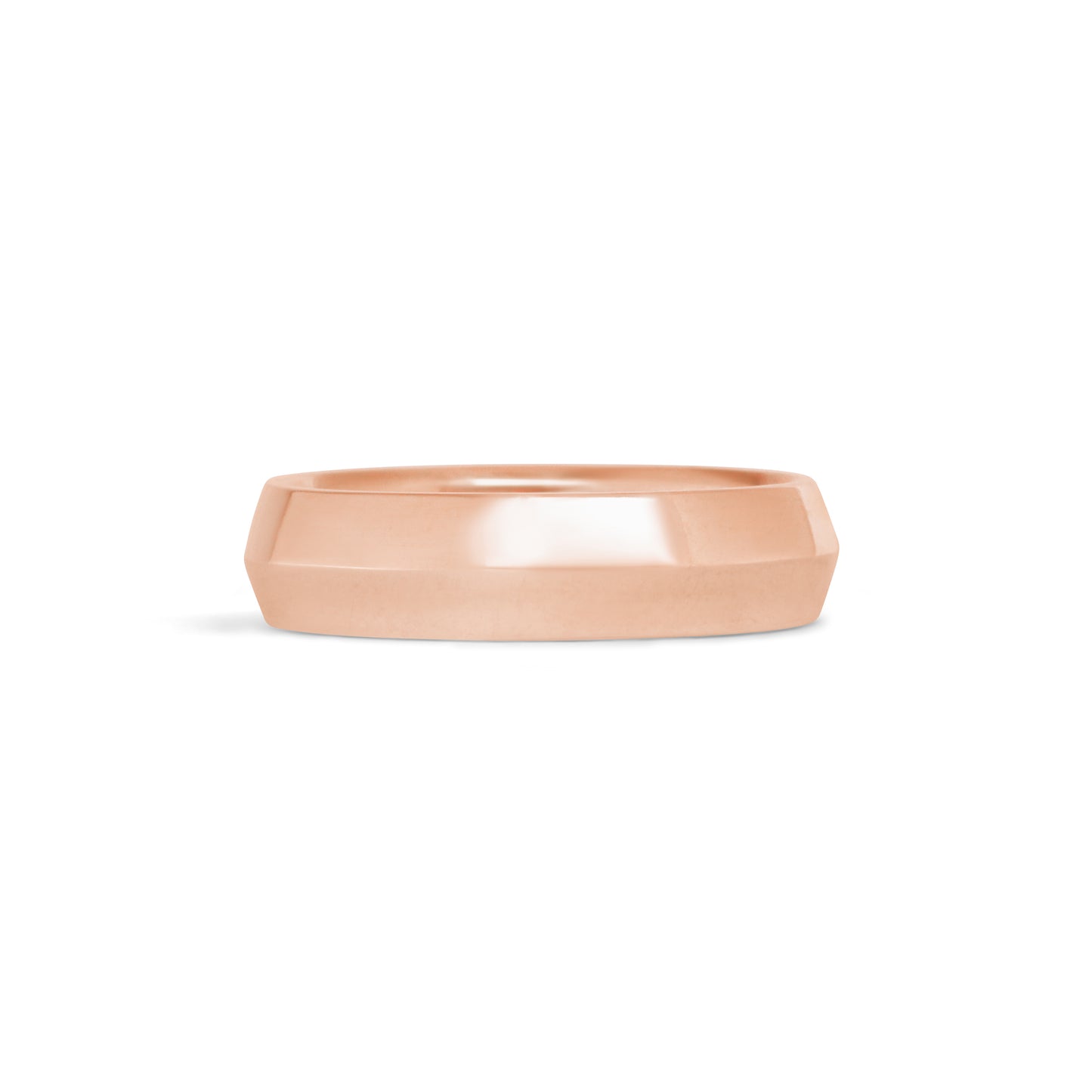 Front view of Knife Edge Band / 5mm in 14k Rose Gold