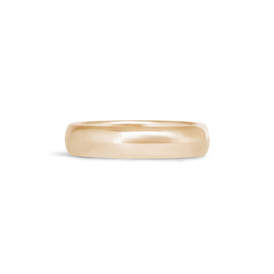 Front view of Thick Dome Band / 5mm in 14k Yellow Gold