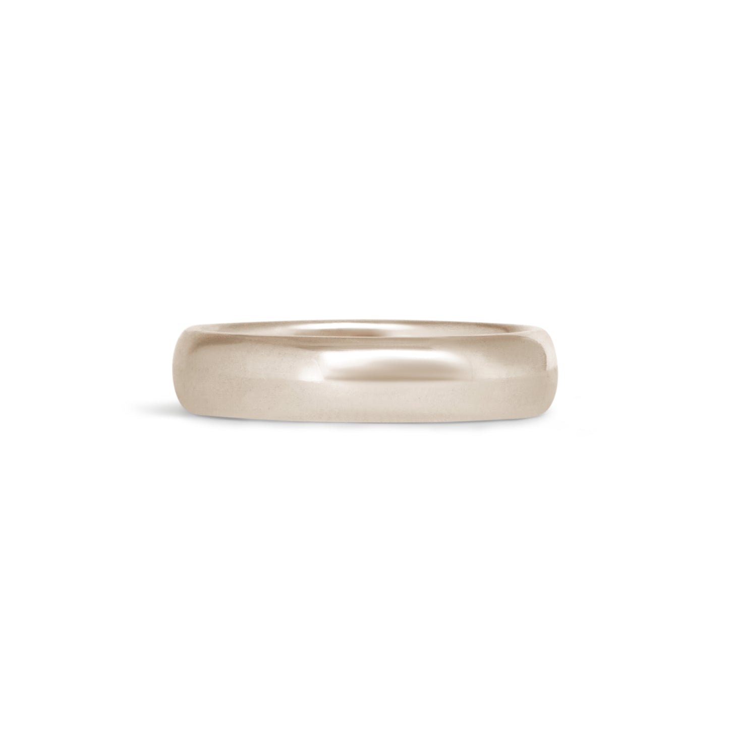 Front view of Thick Dome Band / 5mm in 14k White Gold