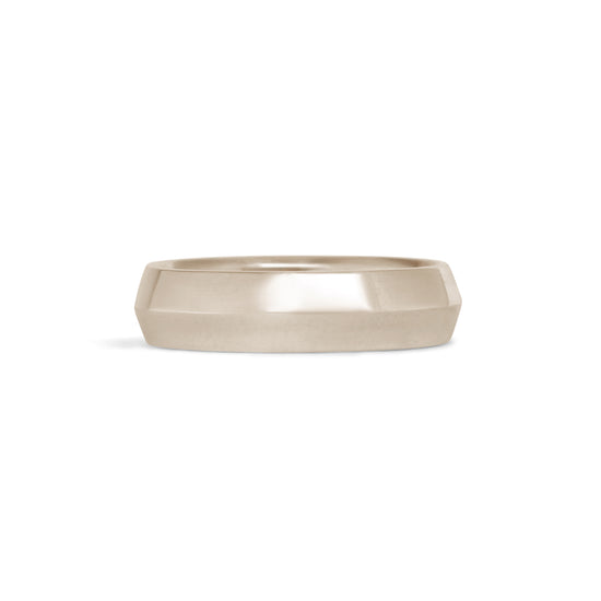 Front view of Knife Edge Band / 5mm in 14k White Gold
