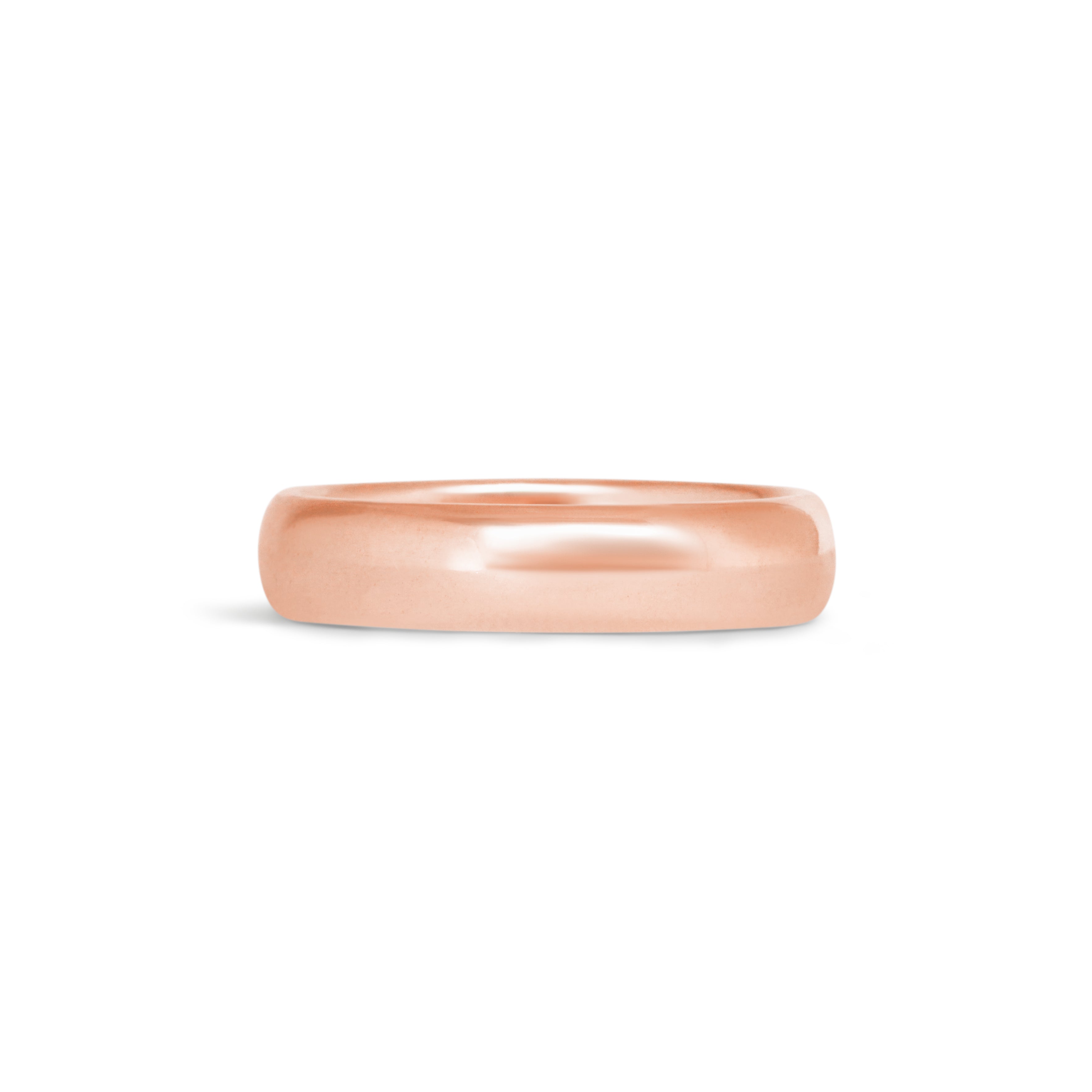 Front view of Thick Dome Band 5mm in 18k Rose Gold