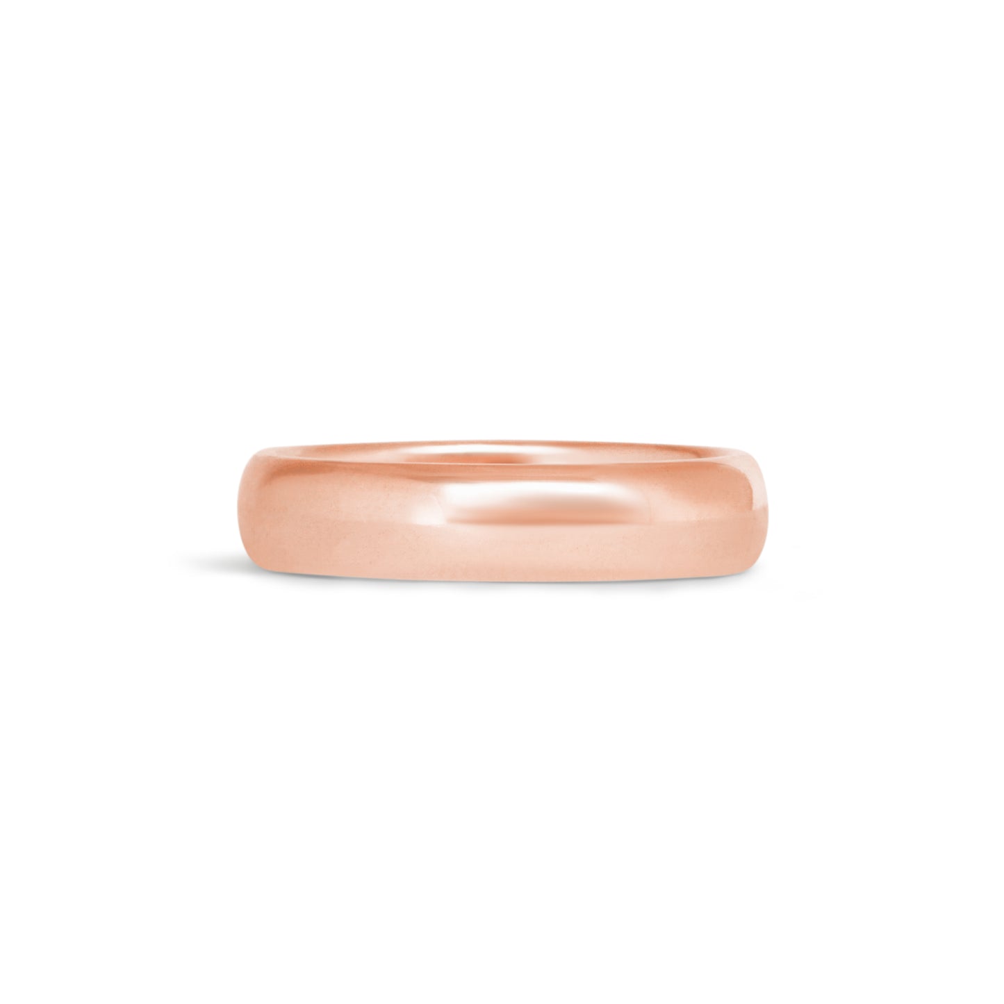 Front view of Thick Dome Band / 5mm in 18k Rose Gold