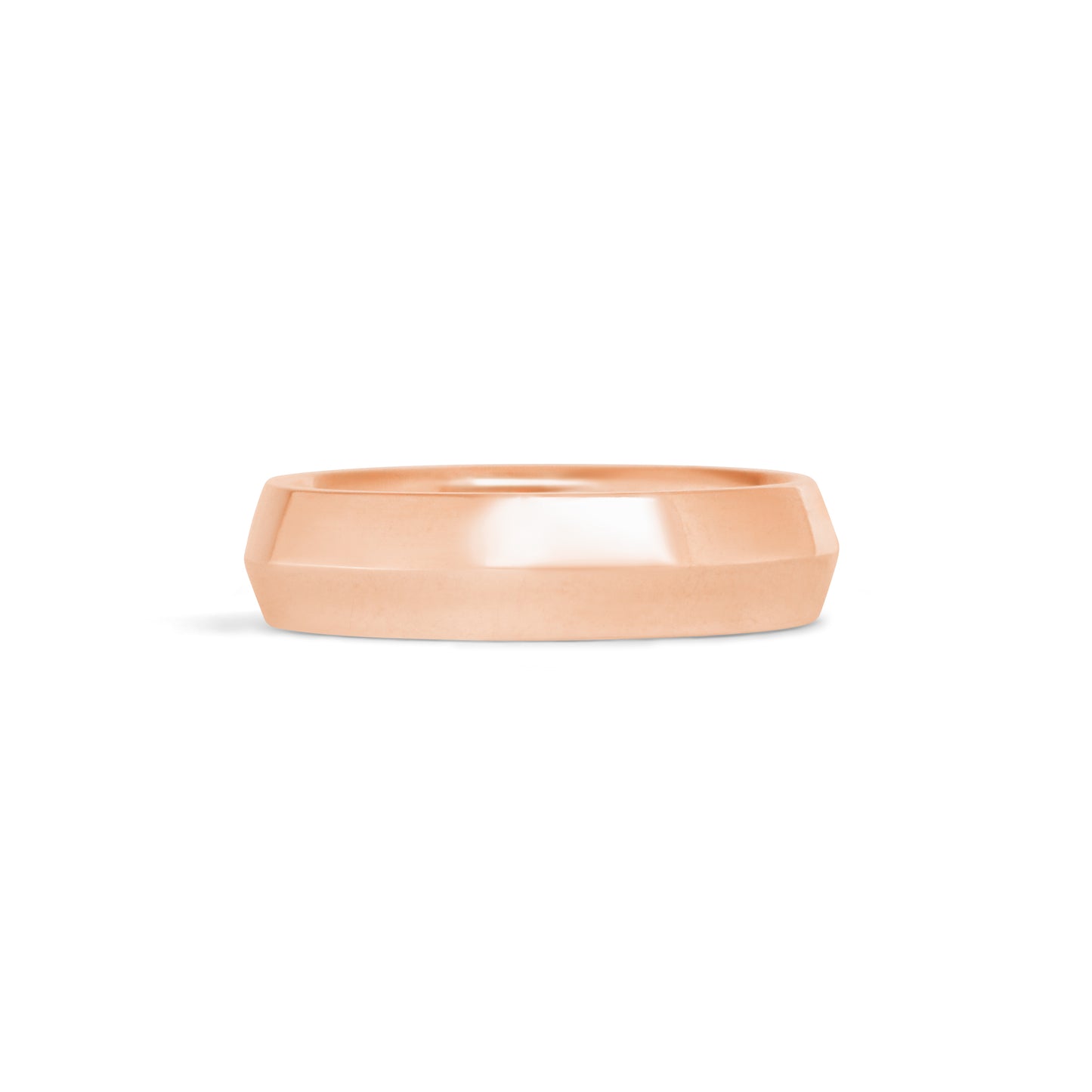 Front view of Knife Edge Band / 5mm in 18k Rose Gold