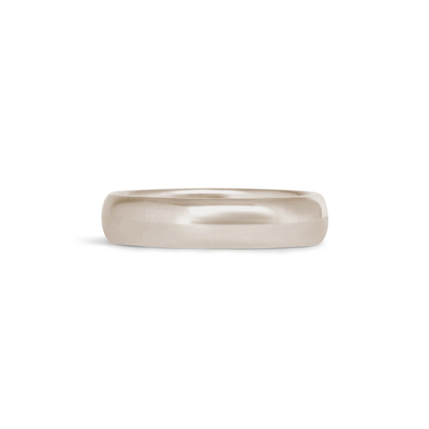 Front view of Thick Dome Band / 5mm in 18k White Gold