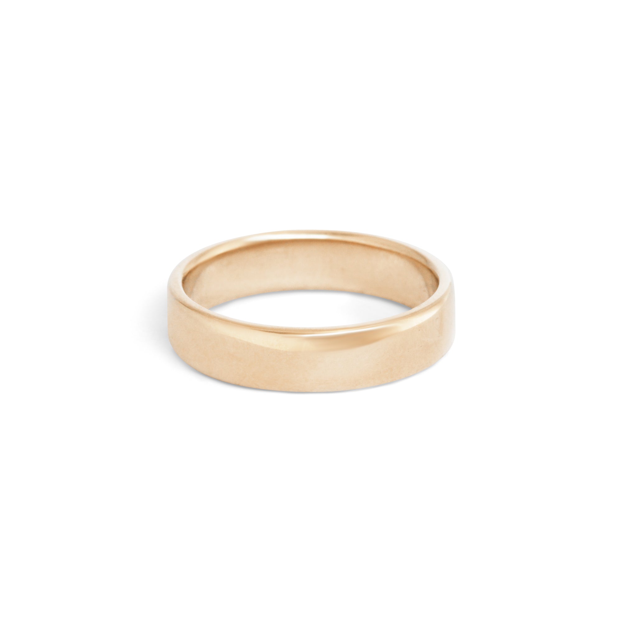 Side view of Dome Band 5mm in 14k Yellow Gold