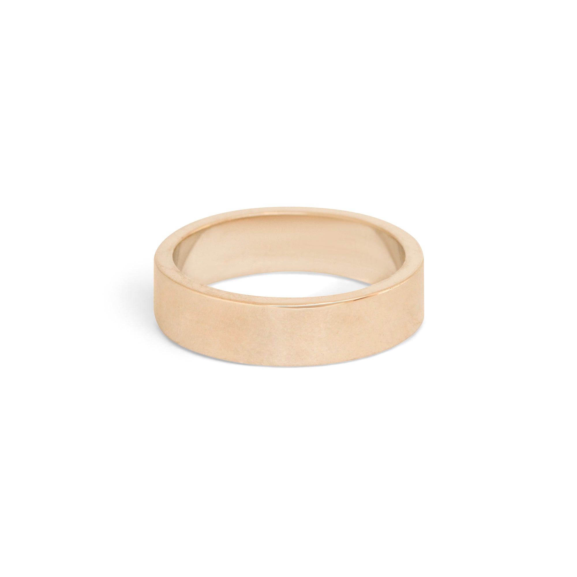 Side view of Flat Band 5mm in 14k Yellow Gold