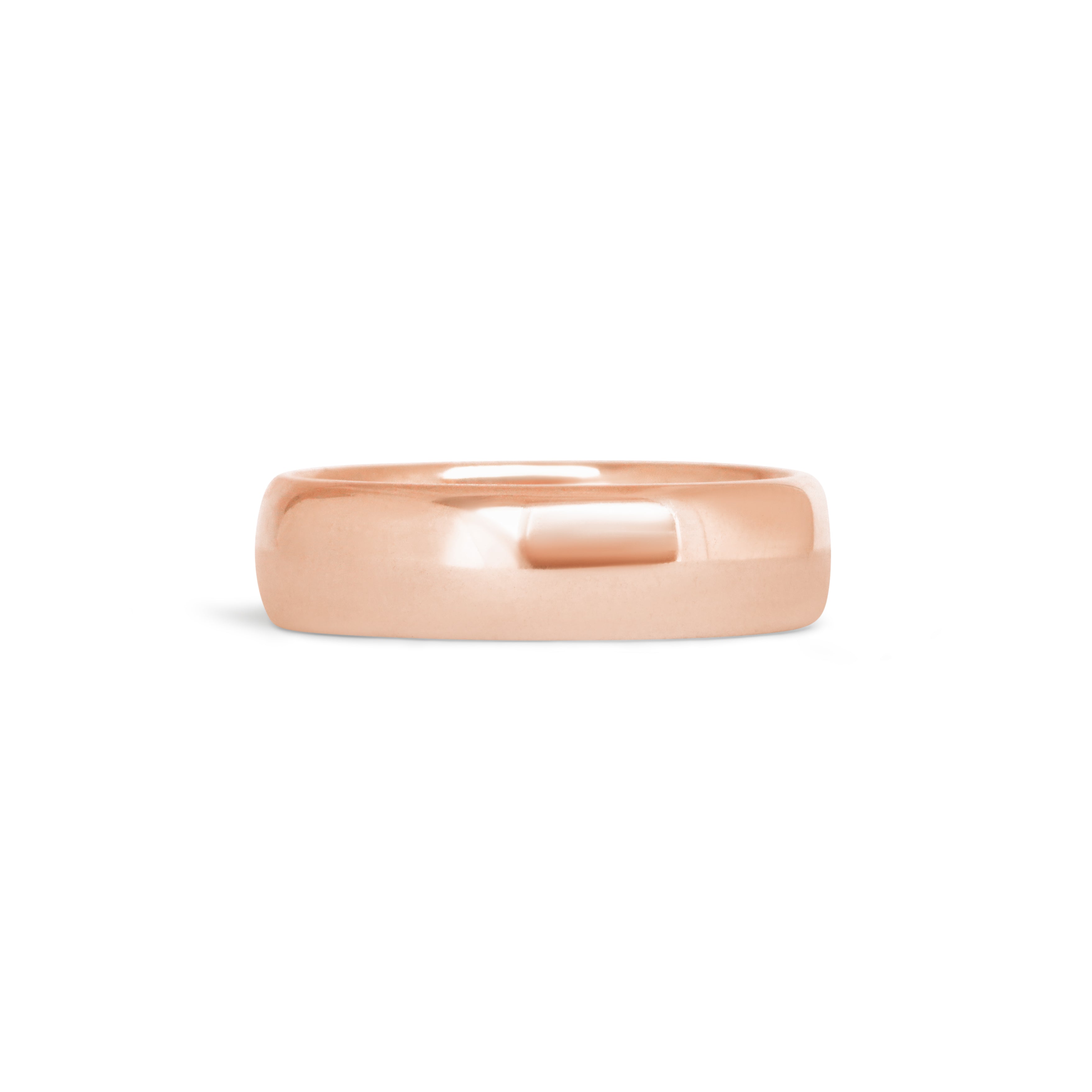 Front view of Thick Dome Band 6mm in 14k Rose Gold