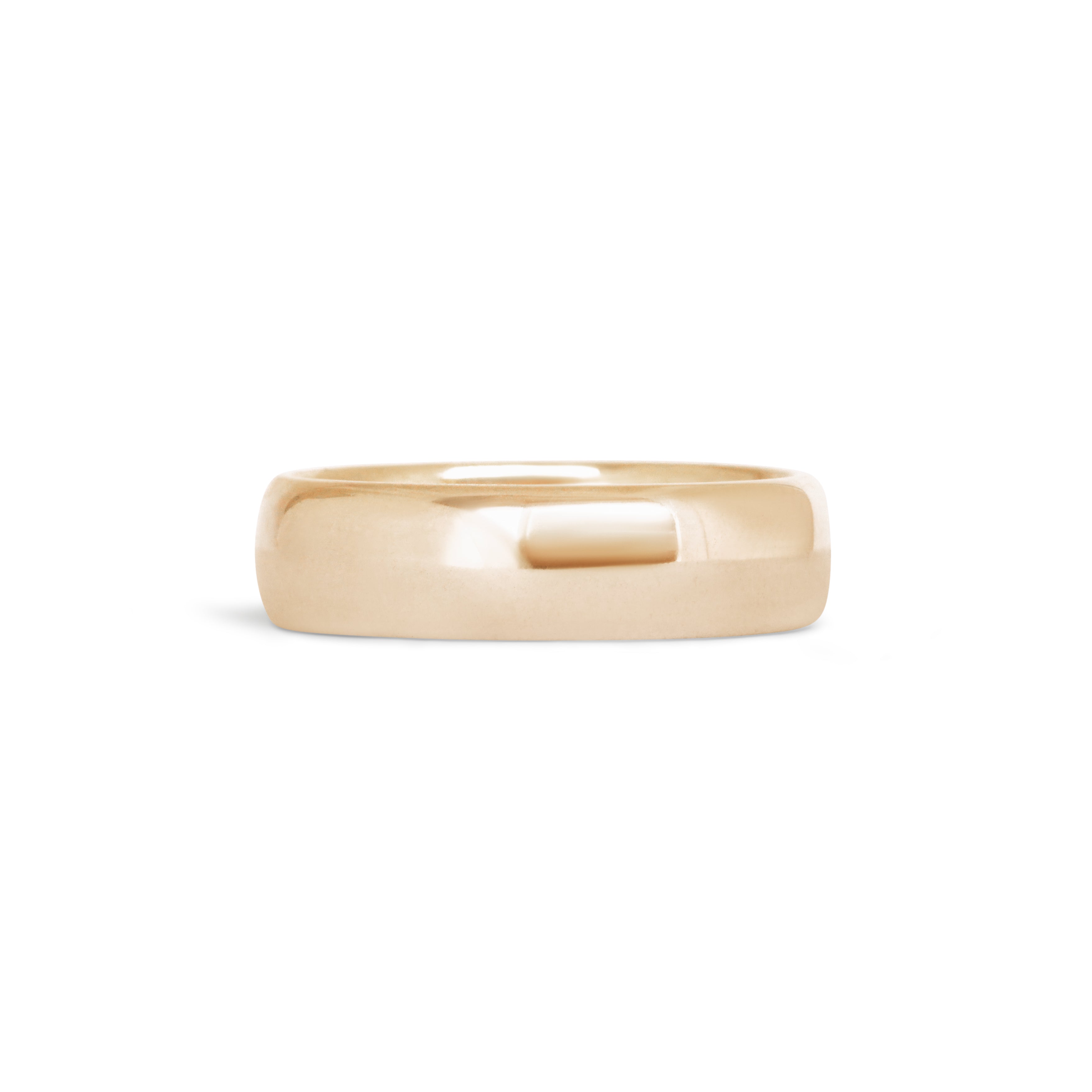 Front view of Thick Dome Band 6mm in 14k Yellow Gold