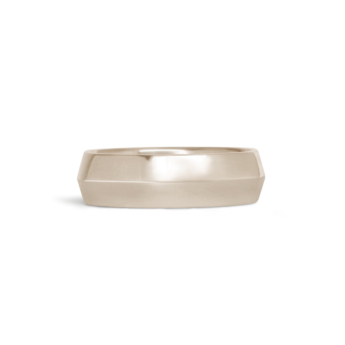 Front view of Knife Edge Band / 6mm in 14k White Gold