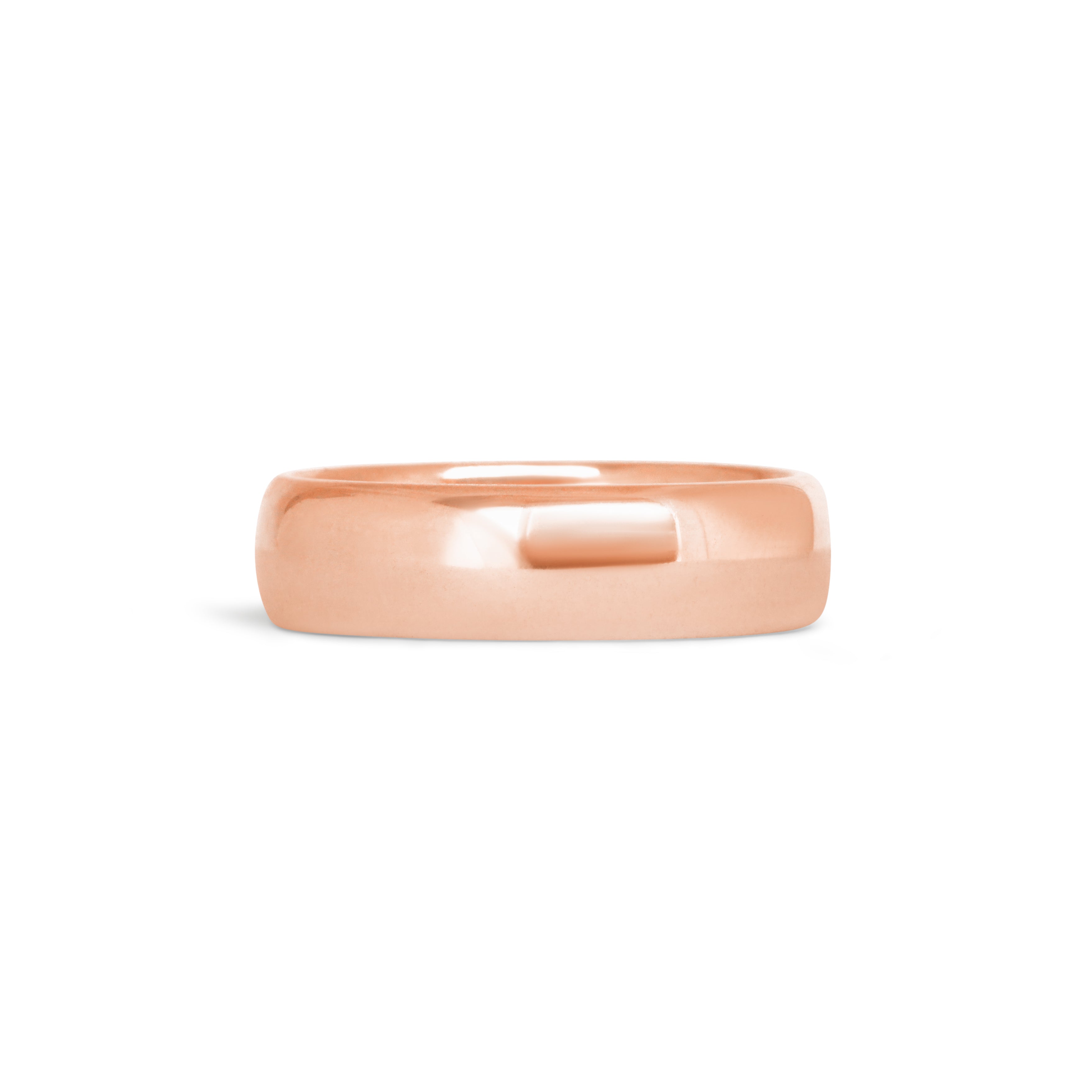 Front view of Thick Dome Band 6mm in 18k Rose Gold