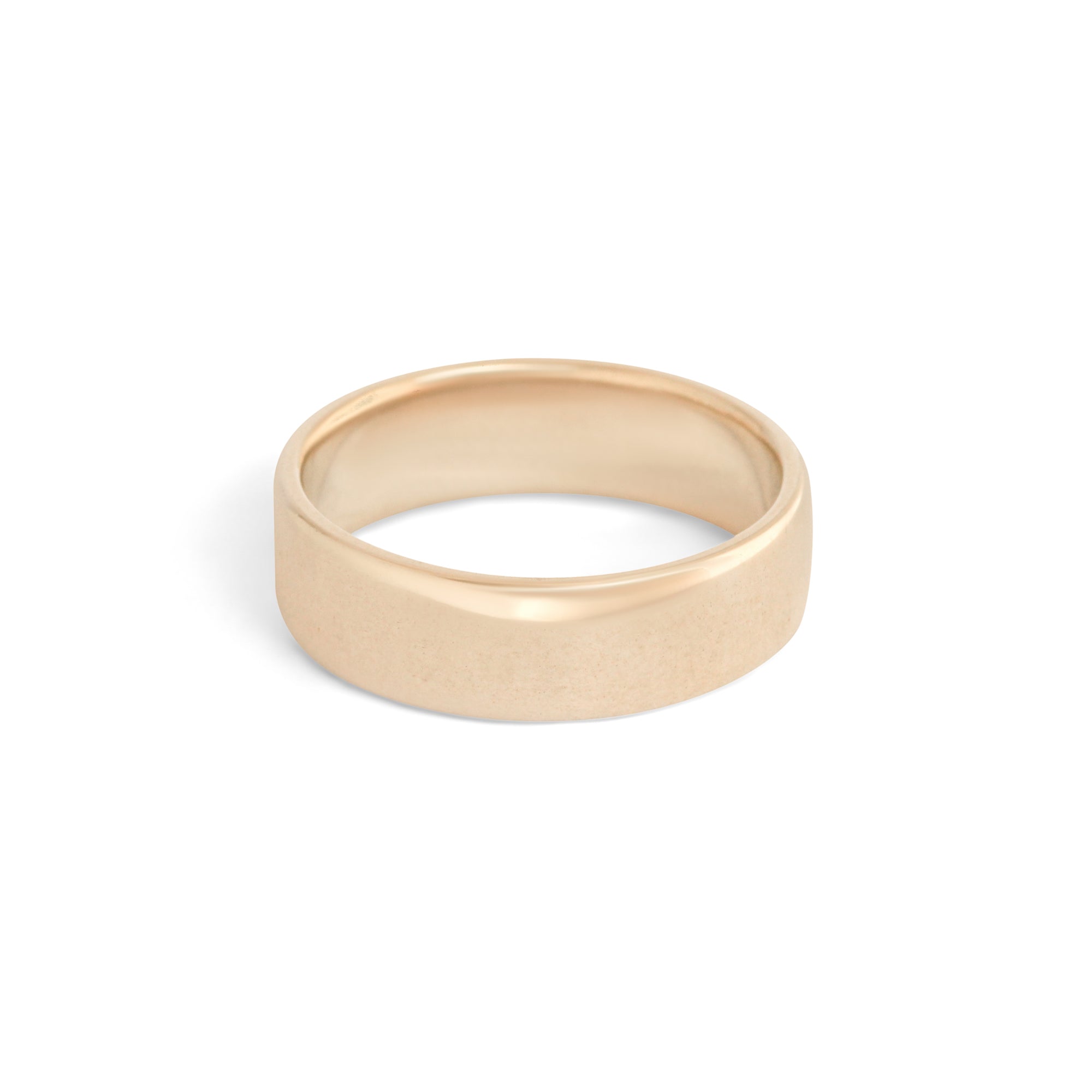 Side view of Dome Band 6mm in 14k Yellow Gold