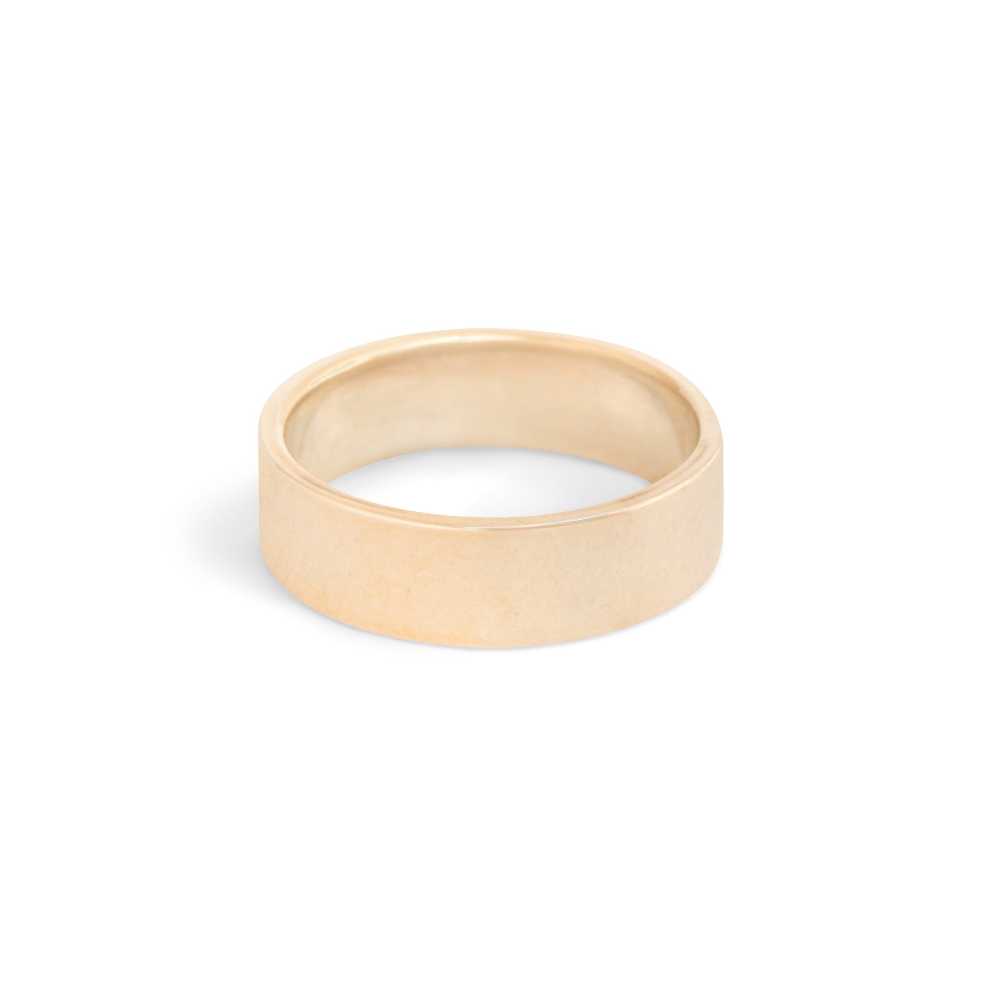 Side view of Flat Band 6mm in 14k Yellow Gold