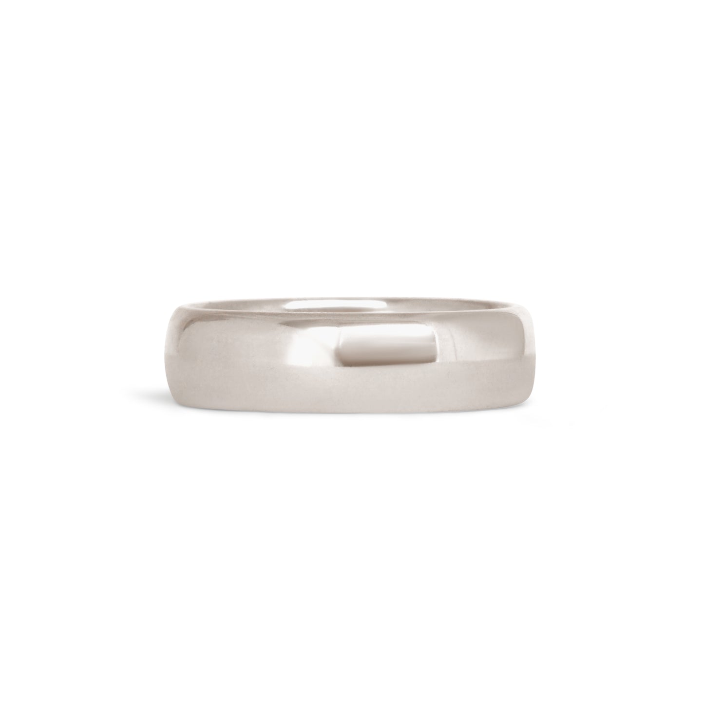 Front view of Thick Dome Band 6mm in Platinum