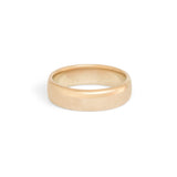 Side view of Thick Dome Band 6mm in 14k Yellow Gold