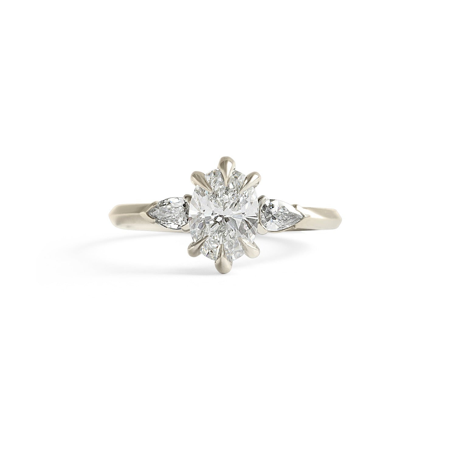 Front view of Wythe Ring Oval Natural Diamond 1.01ct by Goldpoint