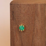Talon Earring Round Emerald 4mm