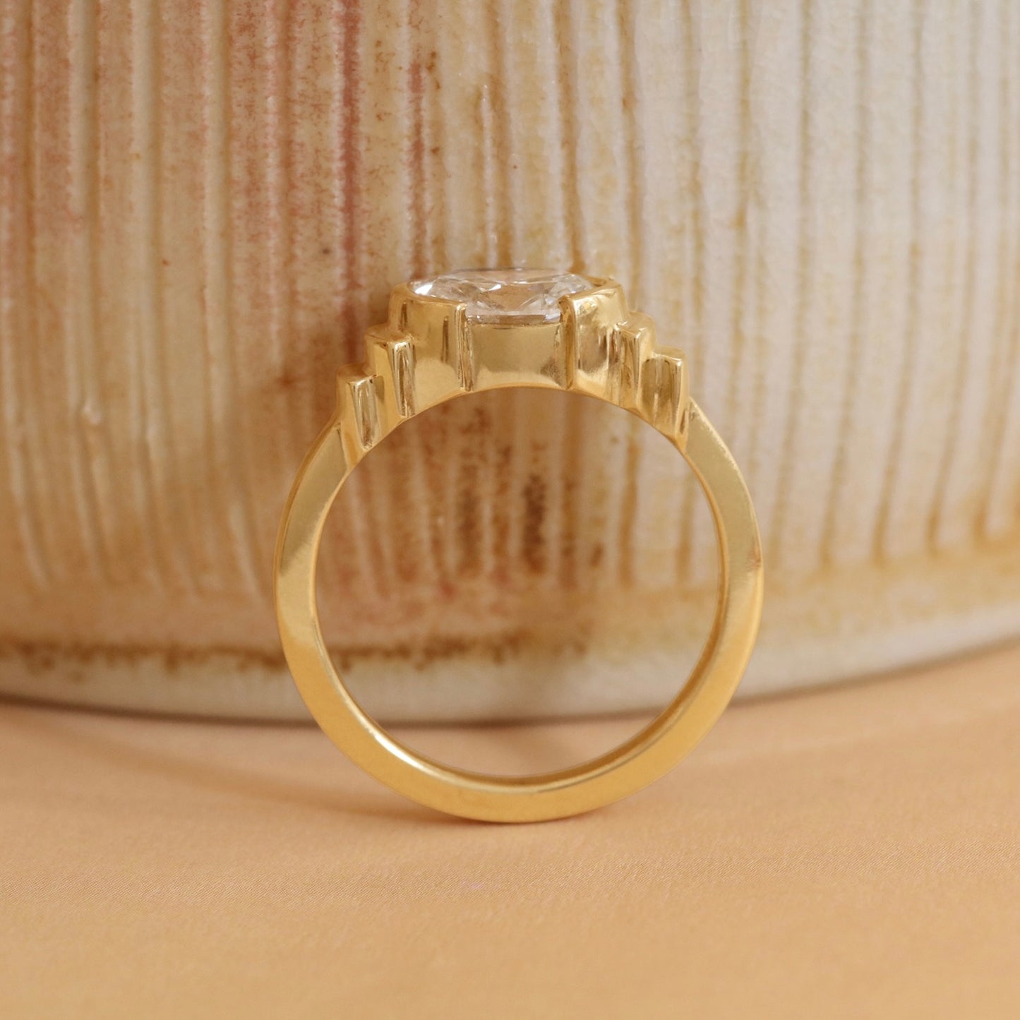 Lifestyle side profile view of Kent Ring Oval Lab Diamond 1.03ct by Goldpoint