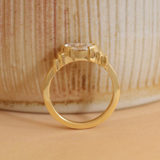 Lifestyle side profile view of Kent Ring Oval Lab Diamond 1.03ct by Goldpoint
