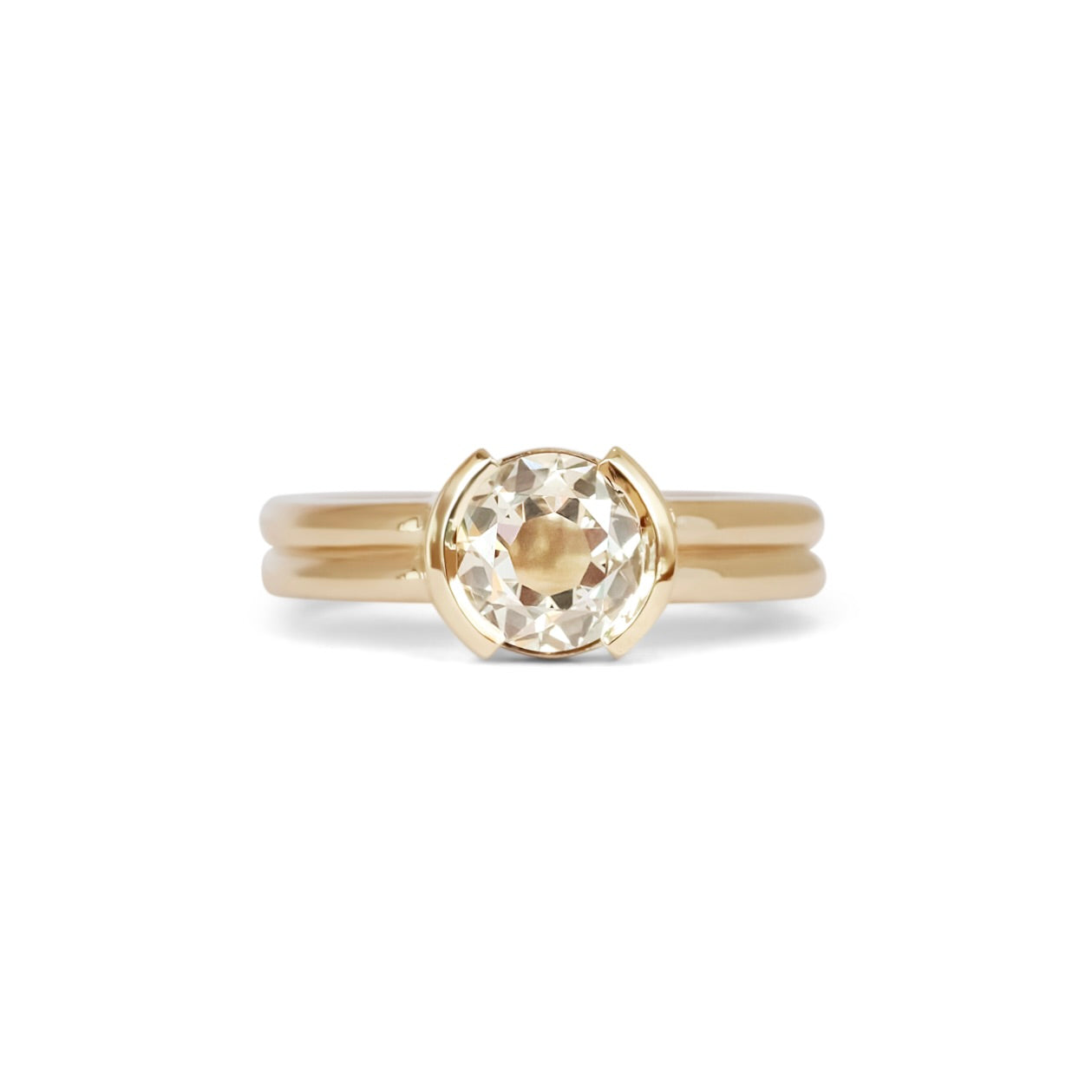 Front view of Franklin Ring Old Euro Natural Diamond 1.18ct by Goldpoint