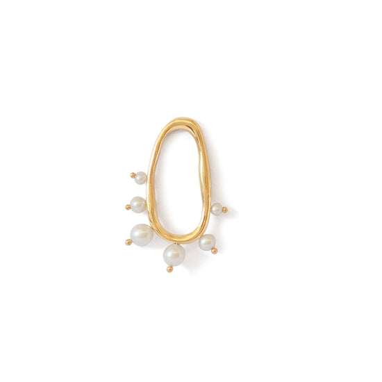 Amorphous Pearl Earrings / Large Oval