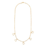 Front full view of Amorphous Charm Necklace / Paperclip Chain by Goldpoint Jewelry