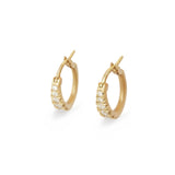 Alternate angled view of Diamond Rubidoux Hoops / Round Natural Diamonds by Erin Cuff