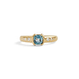 Front view of Ash Ring Cushion Cut Sapphire 0.72ct by Goldpoint Jewelry