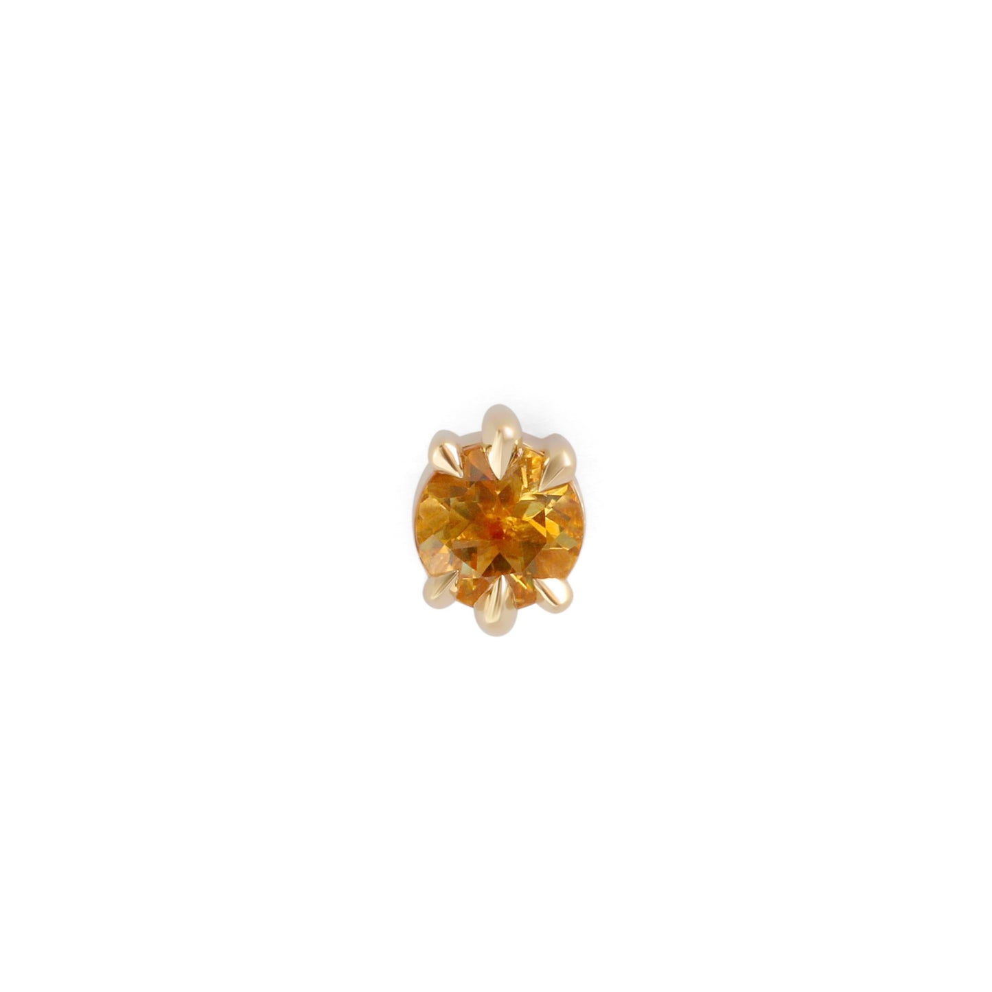 Front view of Talon Earring Round Citrine 5mm