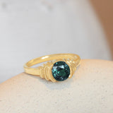 Lifestyle side view of Kent Ring Round Sapphire 1.34ct by Goldpoint
